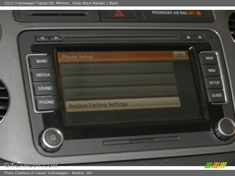 Deep Black Metallic / Black 2012 Volkswagen Tiguan SEL 4Motion