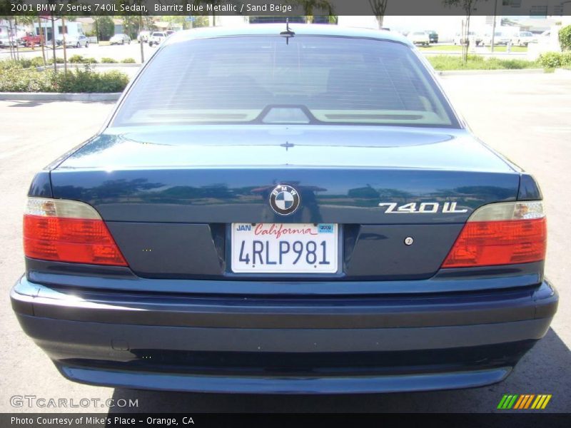 Biarritz Blue Metallic / Sand Beige 2001 BMW 7 Series 740iL Sedan