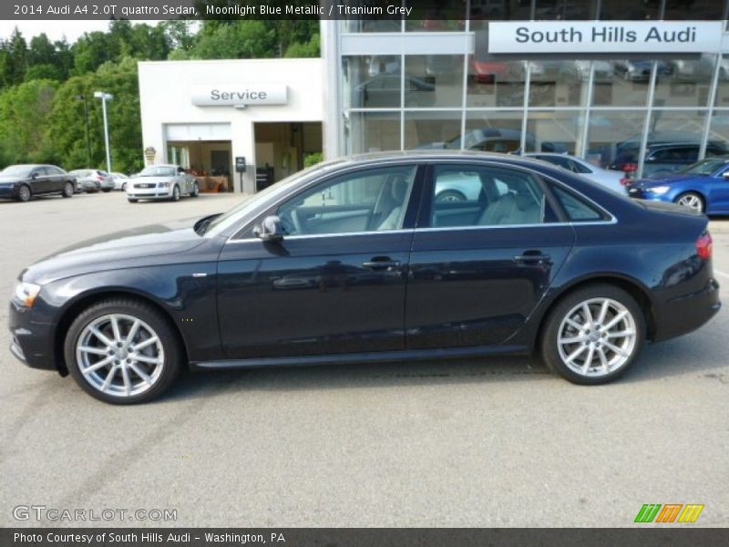 Moonlight Blue Metallic / Titanium Grey 2014 Audi A4 2.0T quattro Sedan