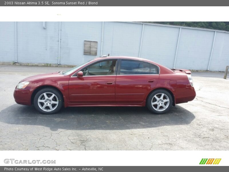 Sonoma Sunset Red / Blond 2003 Nissan Altima 3.5 SE