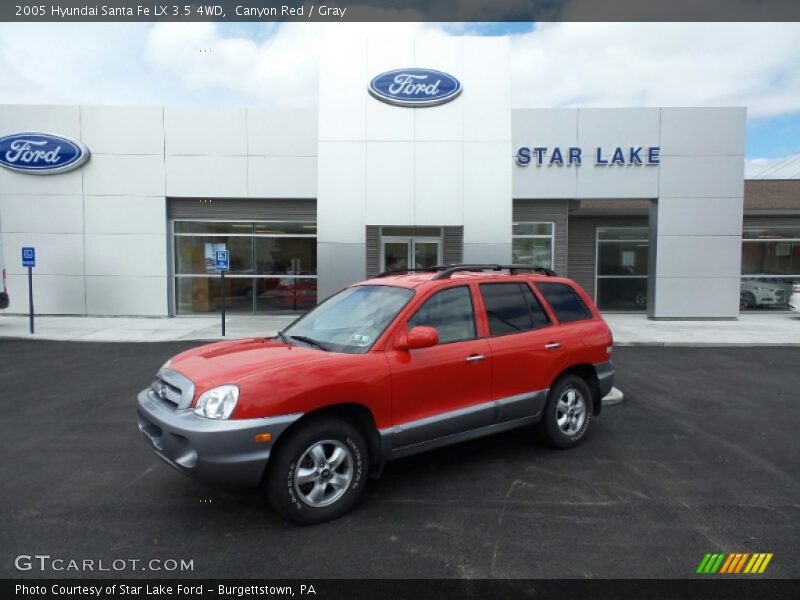 Canyon Red / Gray 2005 Hyundai Santa Fe LX 3.5 4WD
