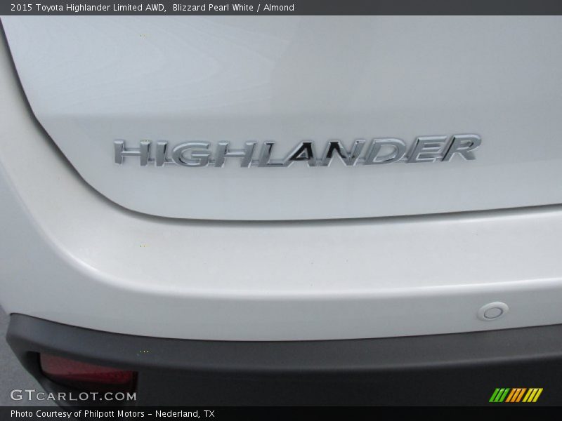 Blizzard Pearl White / Almond 2015 Toyota Highlander Limited AWD