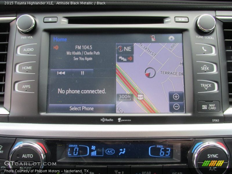Attitude Black Metallic / Black 2015 Toyota Highlander XLE