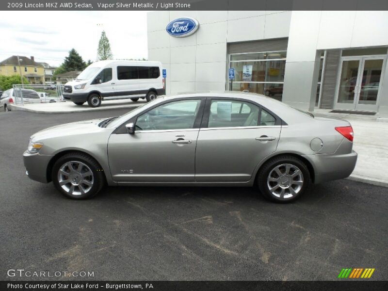 Vapor Silver Metallic / Light Stone 2009 Lincoln MKZ AWD Sedan