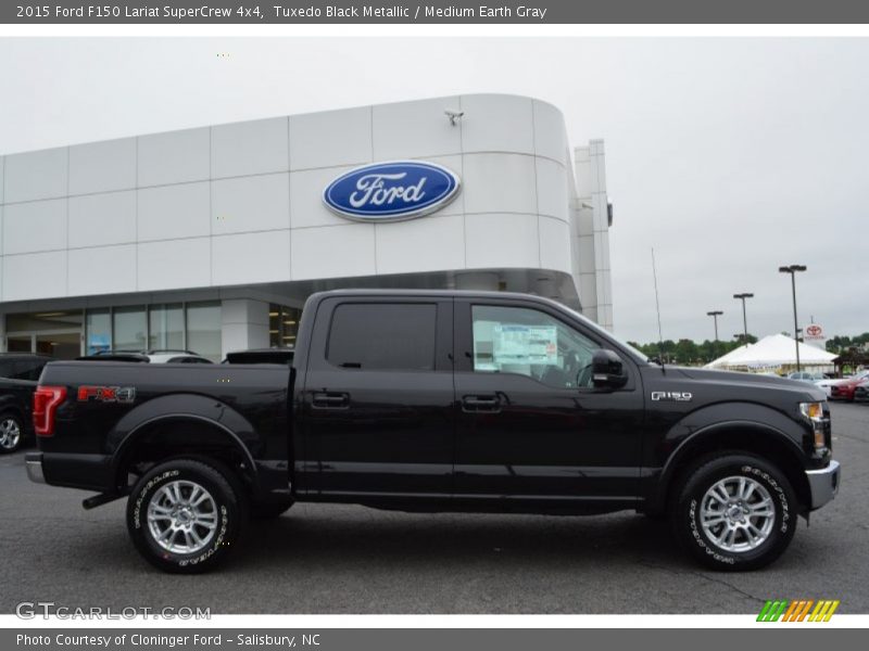 Tuxedo Black Metallic / Medium Earth Gray 2015 Ford F150 Lariat SuperCrew 4x4