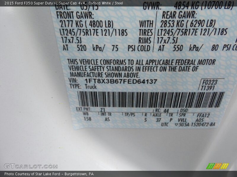 Oxford White / Steel 2015 Ford F350 Super Duty XL Super Cab 4x4