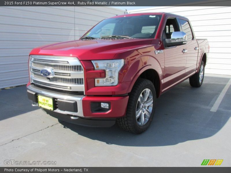 Ruby Red Metallic / Platinum Black 2015 Ford F150 Platinum SuperCrew 4x4