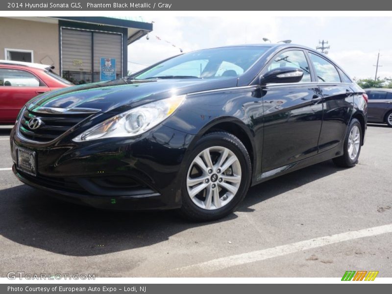 Phantom Black Metallic / Gray 2014 Hyundai Sonata GLS