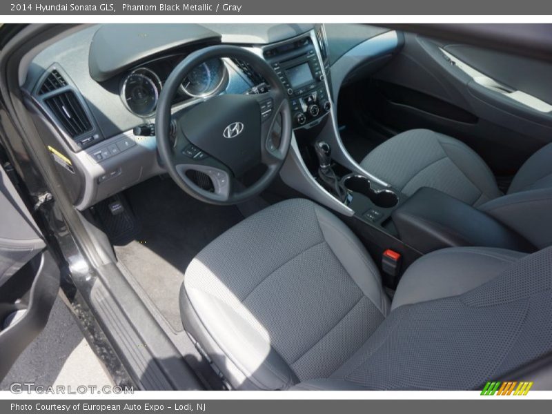 Phantom Black Metallic / Gray 2014 Hyundai Sonata GLS