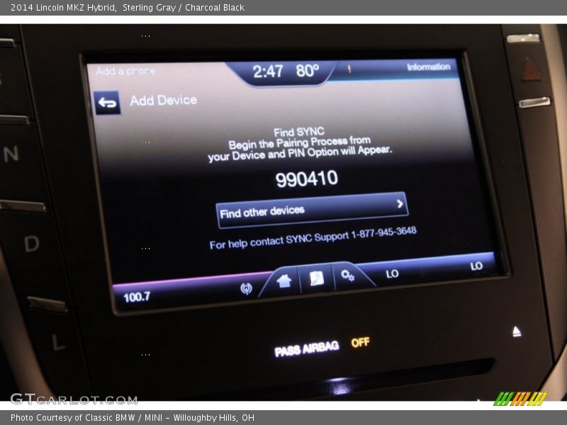 Sterling Gray / Charcoal Black 2014 Lincoln MKZ Hybrid