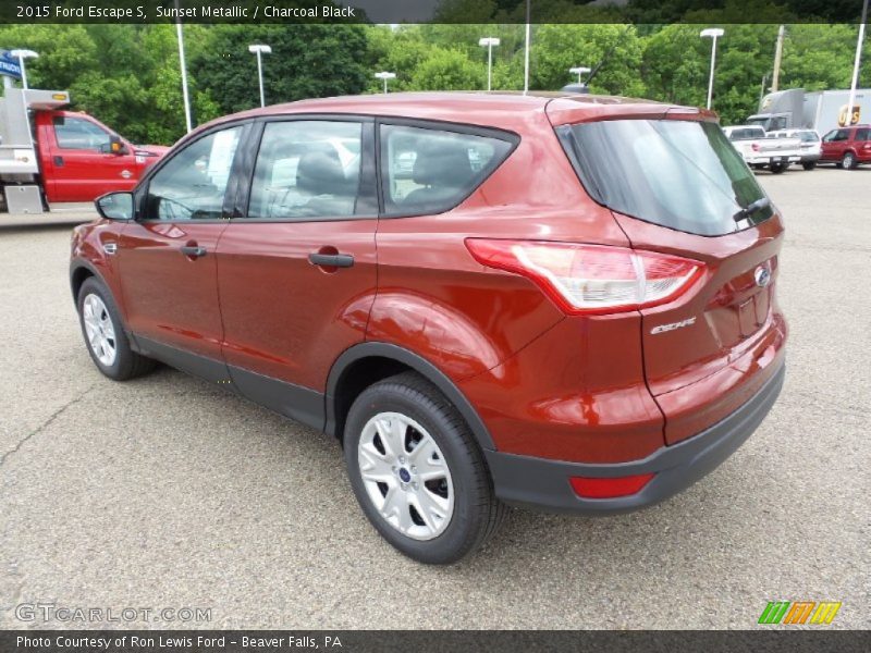 Sunset Metallic / Charcoal Black 2015 Ford Escape S