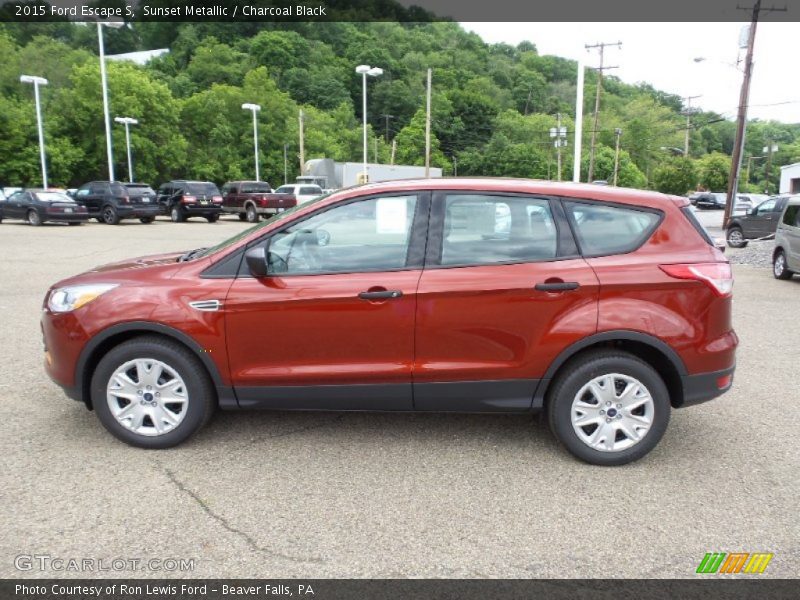 Sunset Metallic / Charcoal Black 2015 Ford Escape S