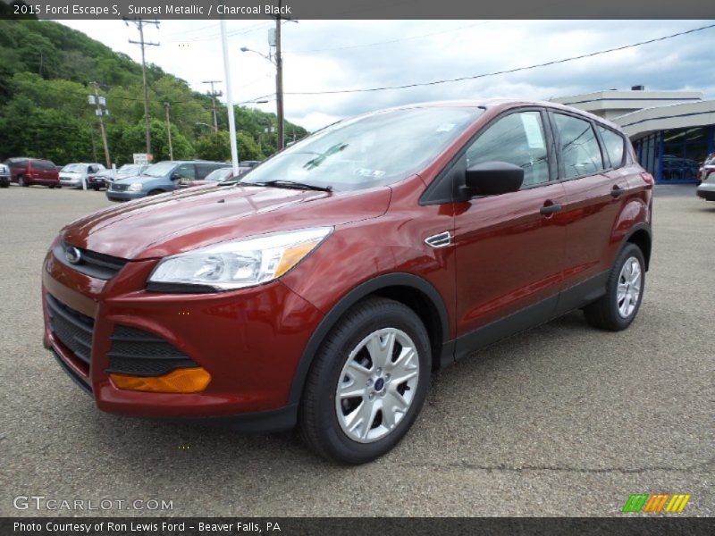 Sunset Metallic / Charcoal Black 2015 Ford Escape S
