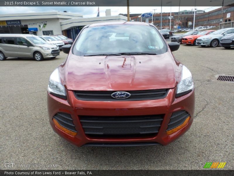 Sunset Metallic / Charcoal Black 2015 Ford Escape S