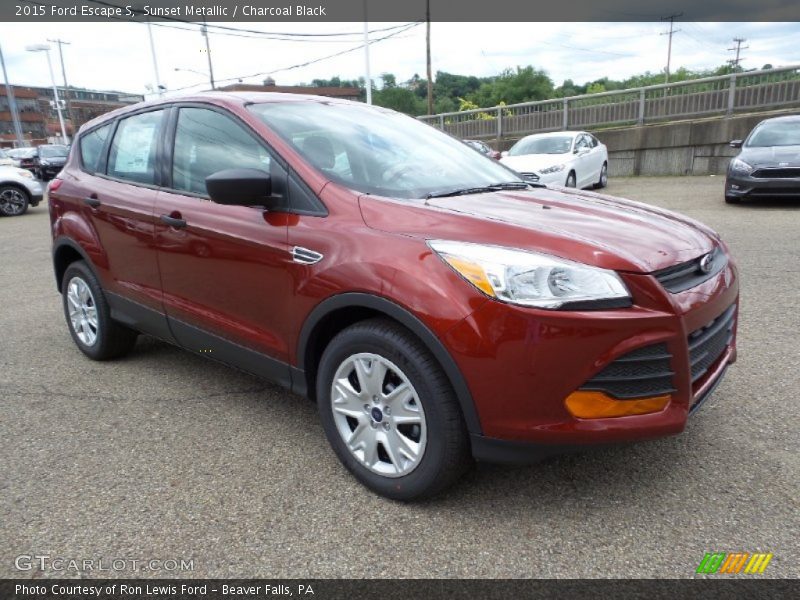 Sunset Metallic / Charcoal Black 2015 Ford Escape S