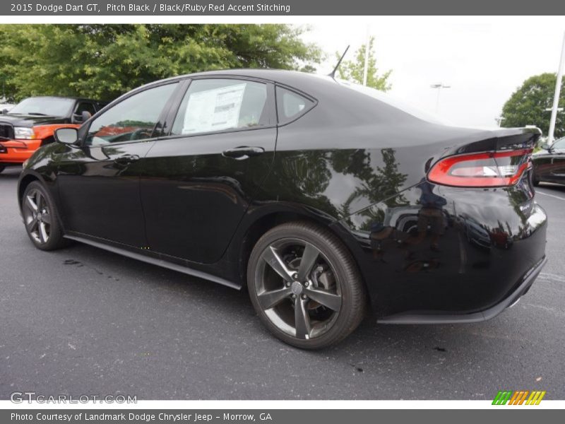 Pitch Black / Black/Ruby Red Accent Stitching 2015 Dodge Dart GT