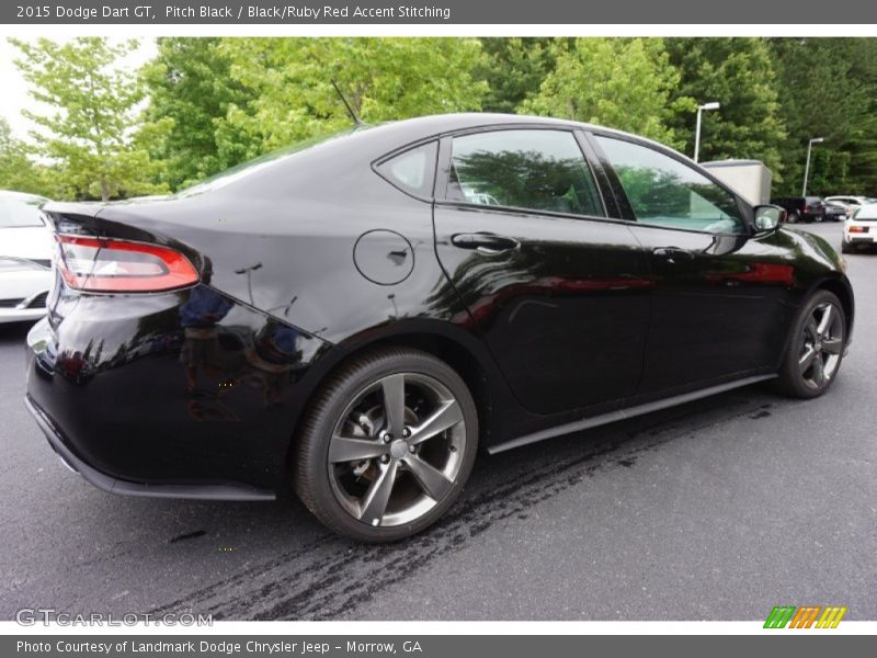 Pitch Black / Black/Ruby Red Accent Stitching 2015 Dodge Dart GT