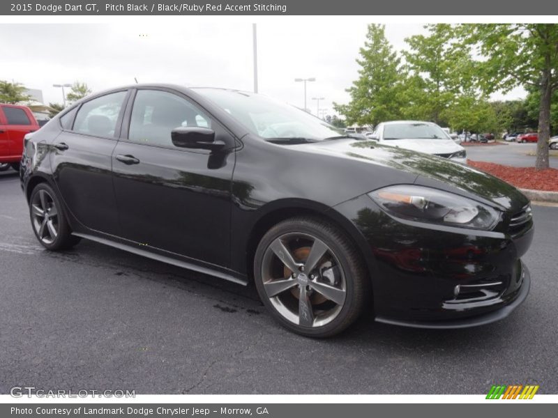 Pitch Black / Black/Ruby Red Accent Stitching 2015 Dodge Dart GT