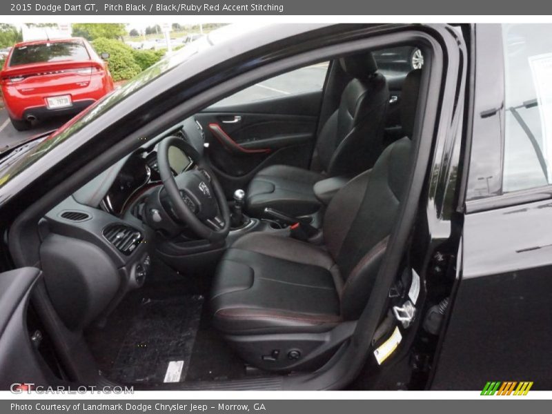 Pitch Black / Black/Ruby Red Accent Stitching 2015 Dodge Dart GT