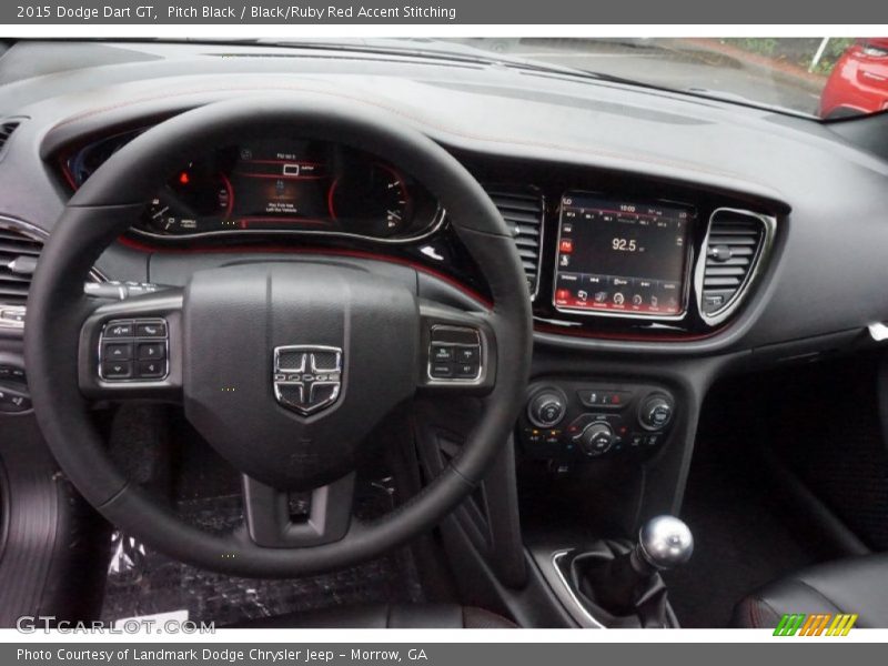 Pitch Black / Black/Ruby Red Accent Stitching 2015 Dodge Dart GT