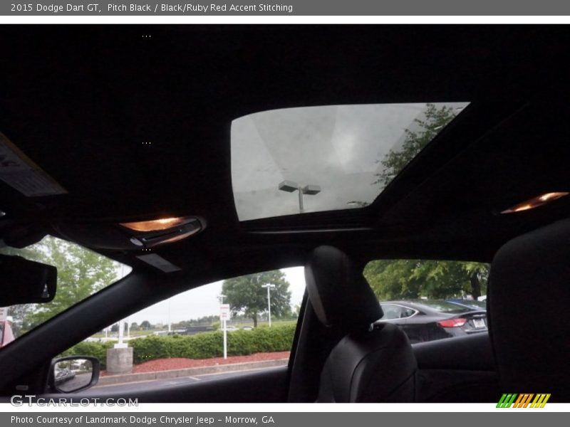 Pitch Black / Black/Ruby Red Accent Stitching 2015 Dodge Dart GT
