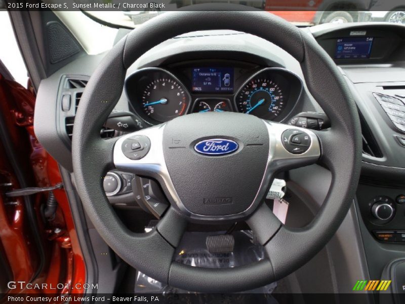Sunset Metallic / Charcoal Black 2015 Ford Escape S