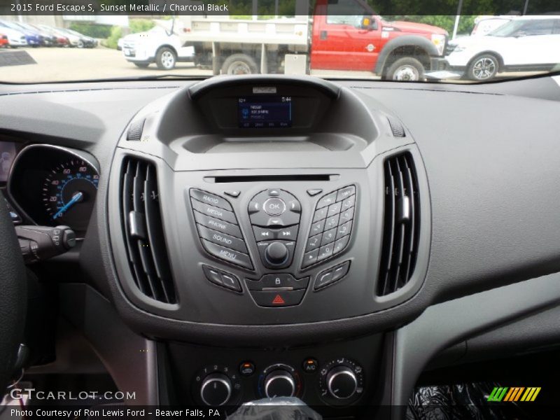 Sunset Metallic / Charcoal Black 2015 Ford Escape S