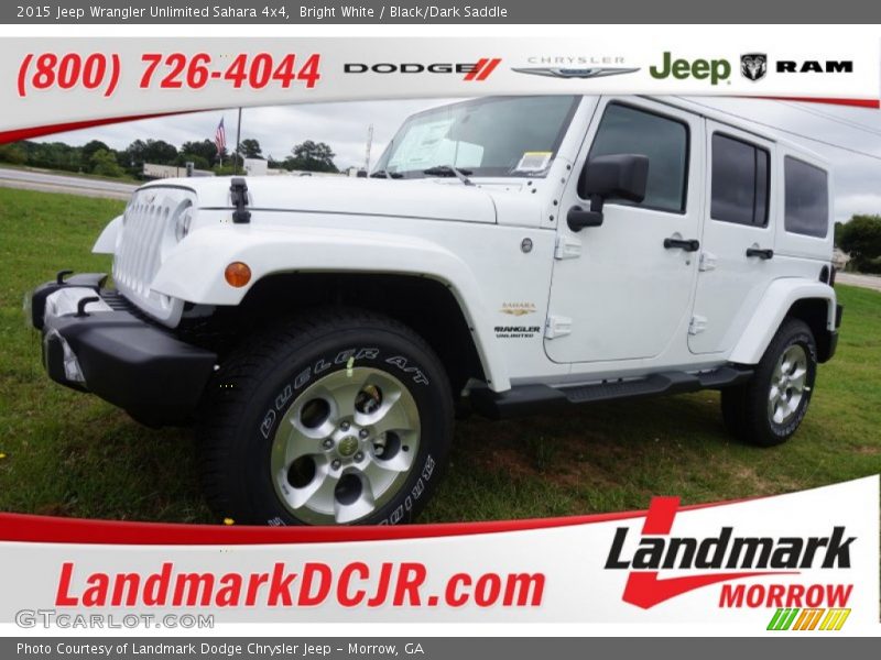 Bright White / Black/Dark Saddle 2015 Jeep Wrangler Unlimited Sahara 4x4