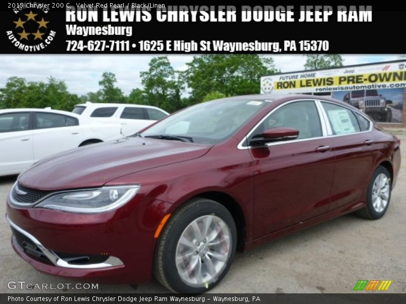 Velvet Red Pearl / Black/Linen 2015 Chrysler 200 C