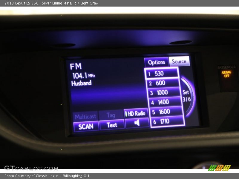 Silver Lining Metallic / Light Gray 2013 Lexus ES 350