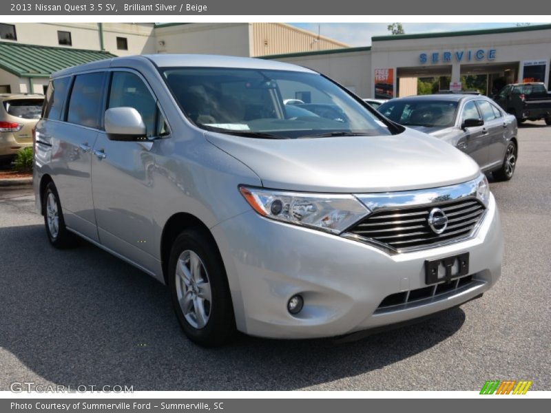 Brilliant Silver / Beige 2013 Nissan Quest 3.5 SV