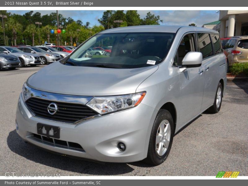 Brilliant Silver / Beige 2013 Nissan Quest 3.5 SV