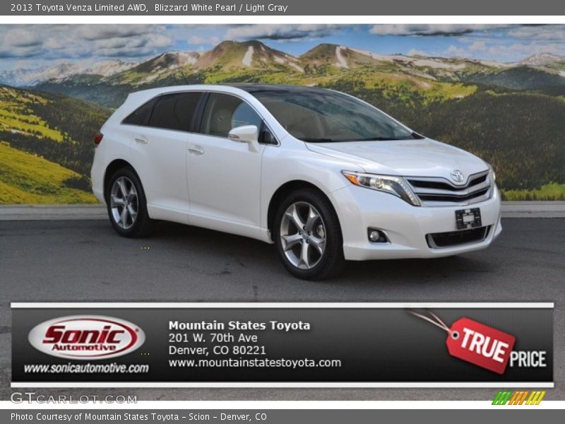 Blizzard White Pearl / Light Gray 2013 Toyota Venza Limited AWD