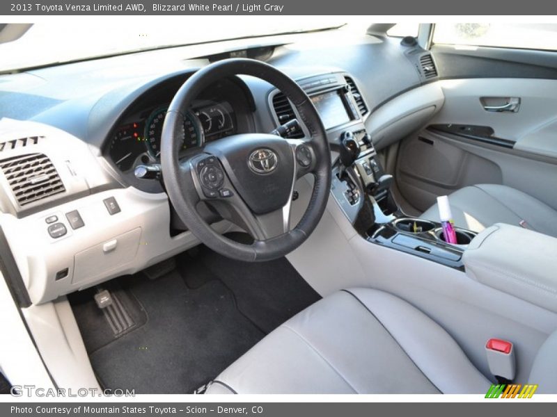 Blizzard White Pearl / Light Gray 2013 Toyota Venza Limited AWD