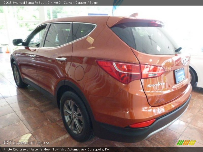 Canyon Copper / Beige 2015 Hyundai Santa Fe Sport 2.4 AWD