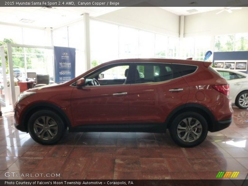 Canyon Copper / Beige 2015 Hyundai Santa Fe Sport 2.4 AWD