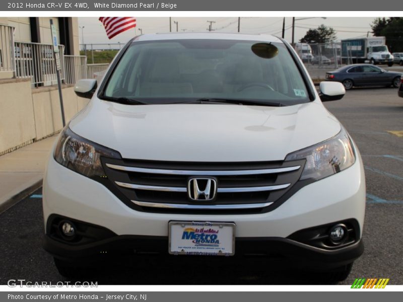 White Diamond Pearl / Beige 2012 Honda CR-V EX 4WD