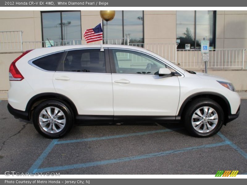 White Diamond Pearl / Beige 2012 Honda CR-V EX 4WD