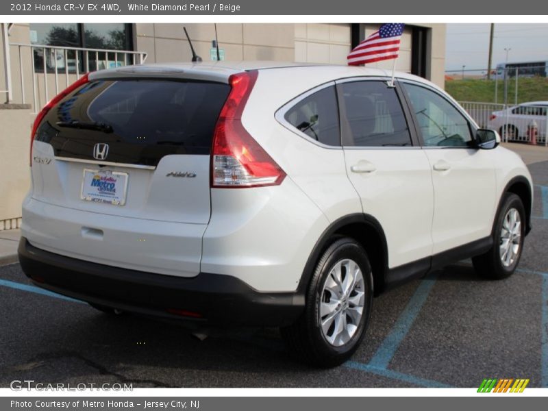 White Diamond Pearl / Beige 2012 Honda CR-V EX 4WD