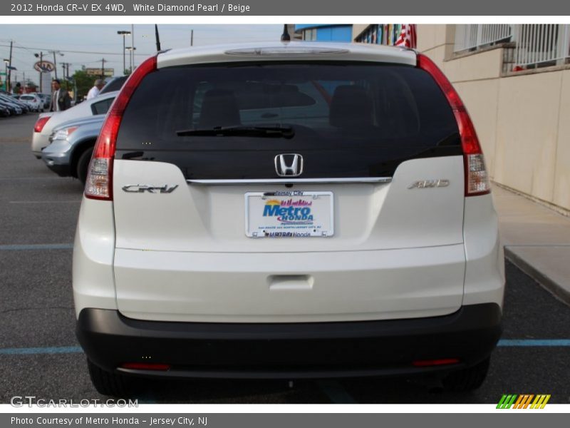 White Diamond Pearl / Beige 2012 Honda CR-V EX 4WD