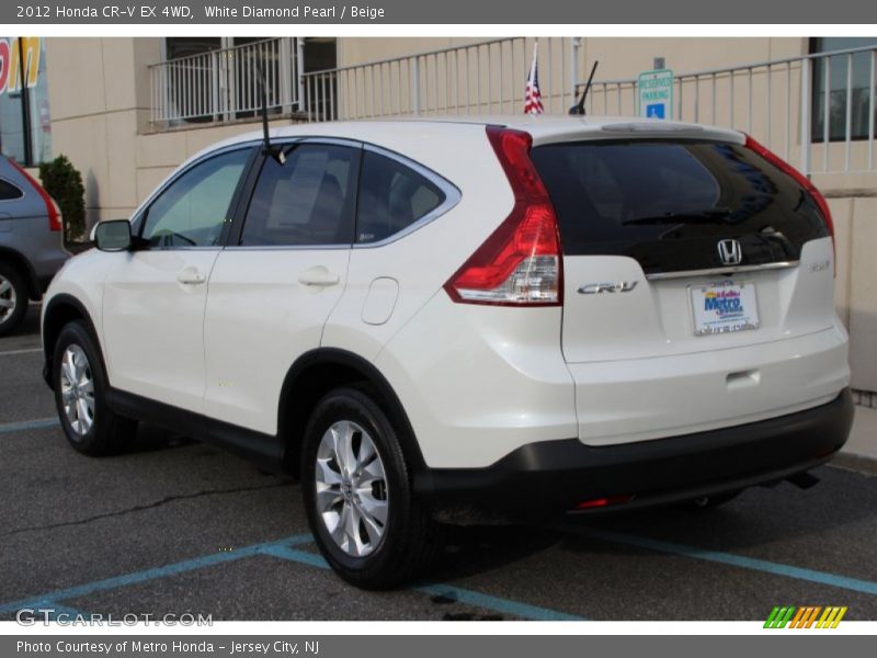 White Diamond Pearl / Beige 2012 Honda CR-V EX 4WD