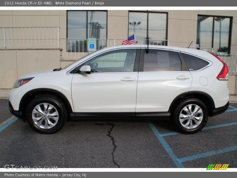 White Diamond Pearl / Beige 2012 Honda CR-V EX 4WD
