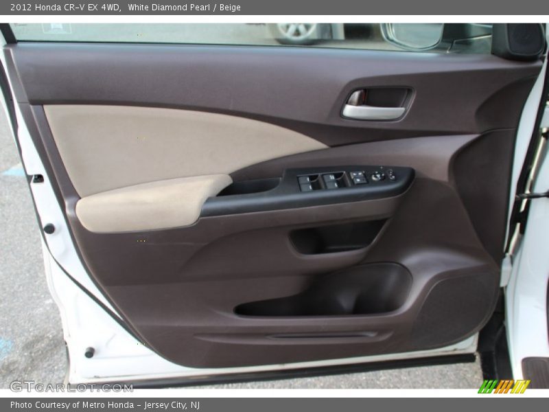 White Diamond Pearl / Beige 2012 Honda CR-V EX 4WD
