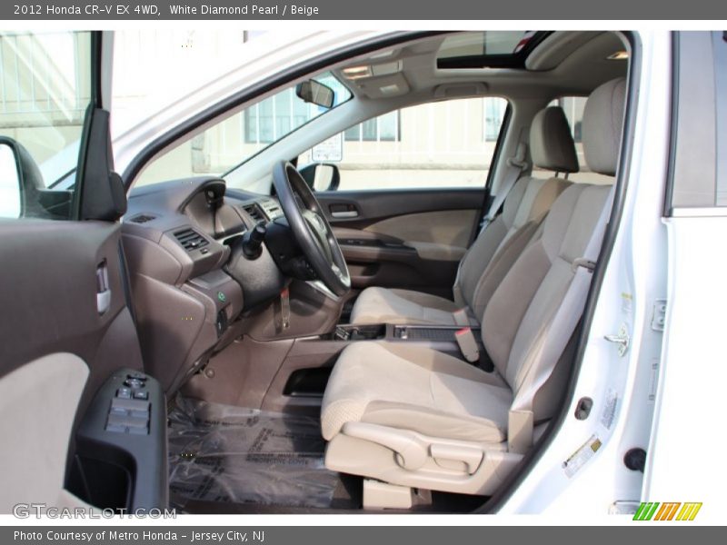 White Diamond Pearl / Beige 2012 Honda CR-V EX 4WD