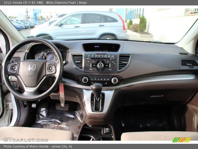 White Diamond Pearl / Beige 2012 Honda CR-V EX 4WD