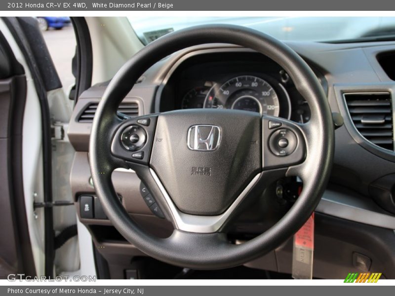 White Diamond Pearl / Beige 2012 Honda CR-V EX 4WD