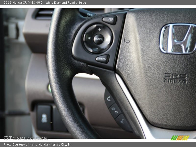 White Diamond Pearl / Beige 2012 Honda CR-V EX 4WD