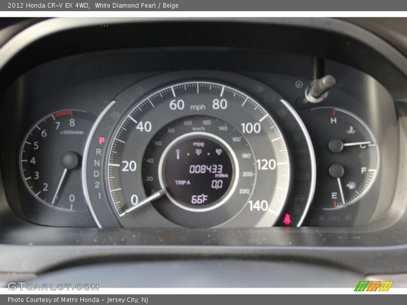 White Diamond Pearl / Beige 2012 Honda CR-V EX 4WD