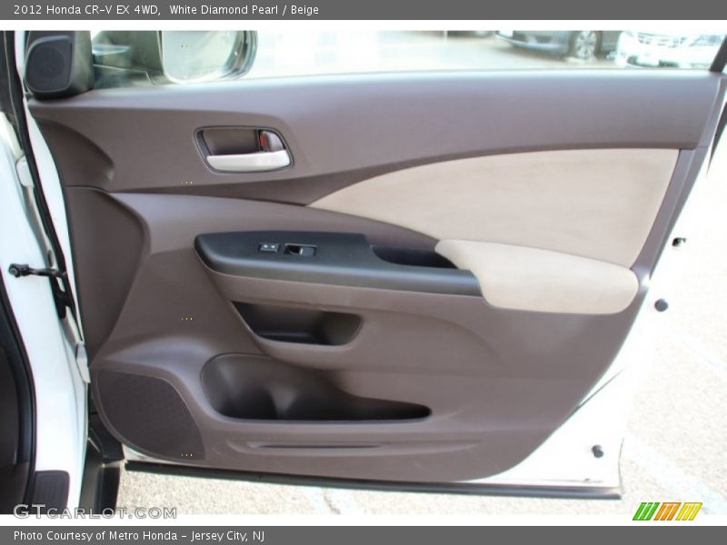 White Diamond Pearl / Beige 2012 Honda CR-V EX 4WD