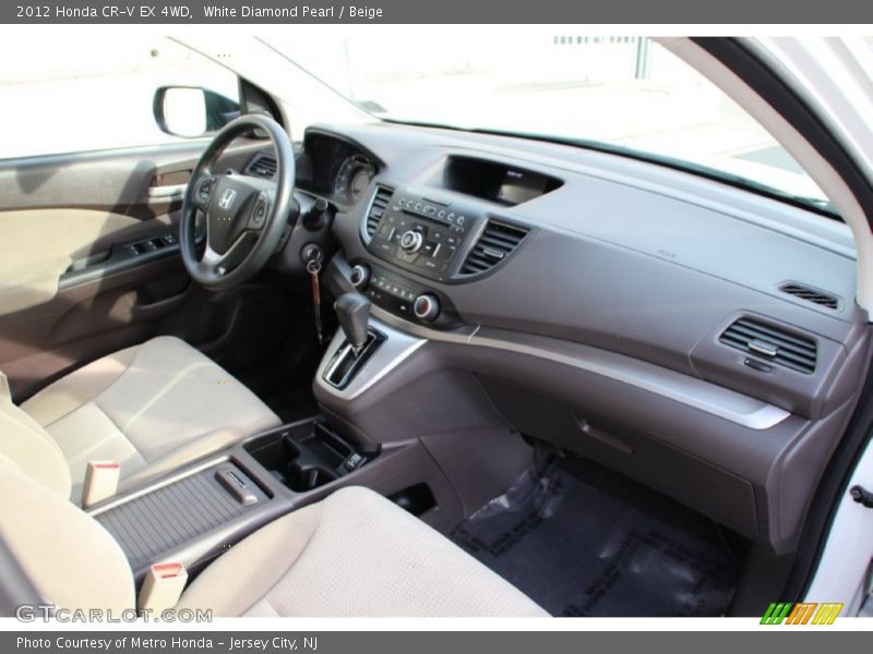 White Diamond Pearl / Beige 2012 Honda CR-V EX 4WD
